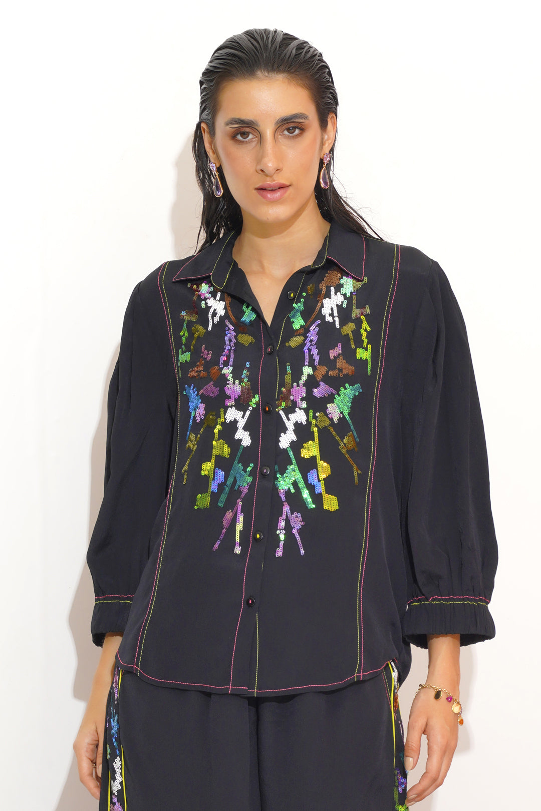 Harlow and Embroidered Shirt