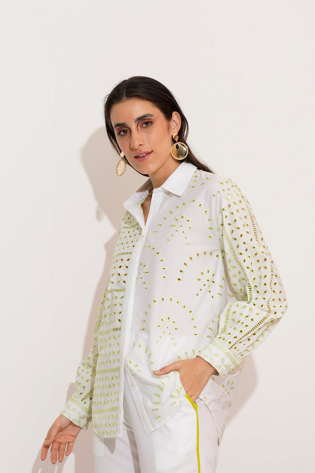 Cleo Shirt with Cut work Embroidery