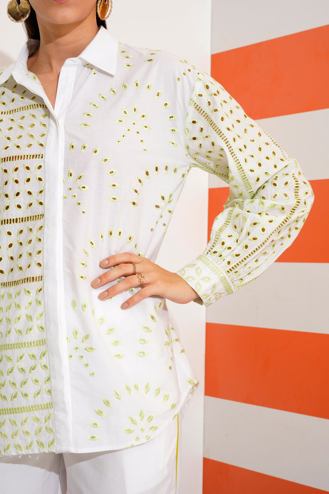 Cleo Shirt with Cut work Embroidery