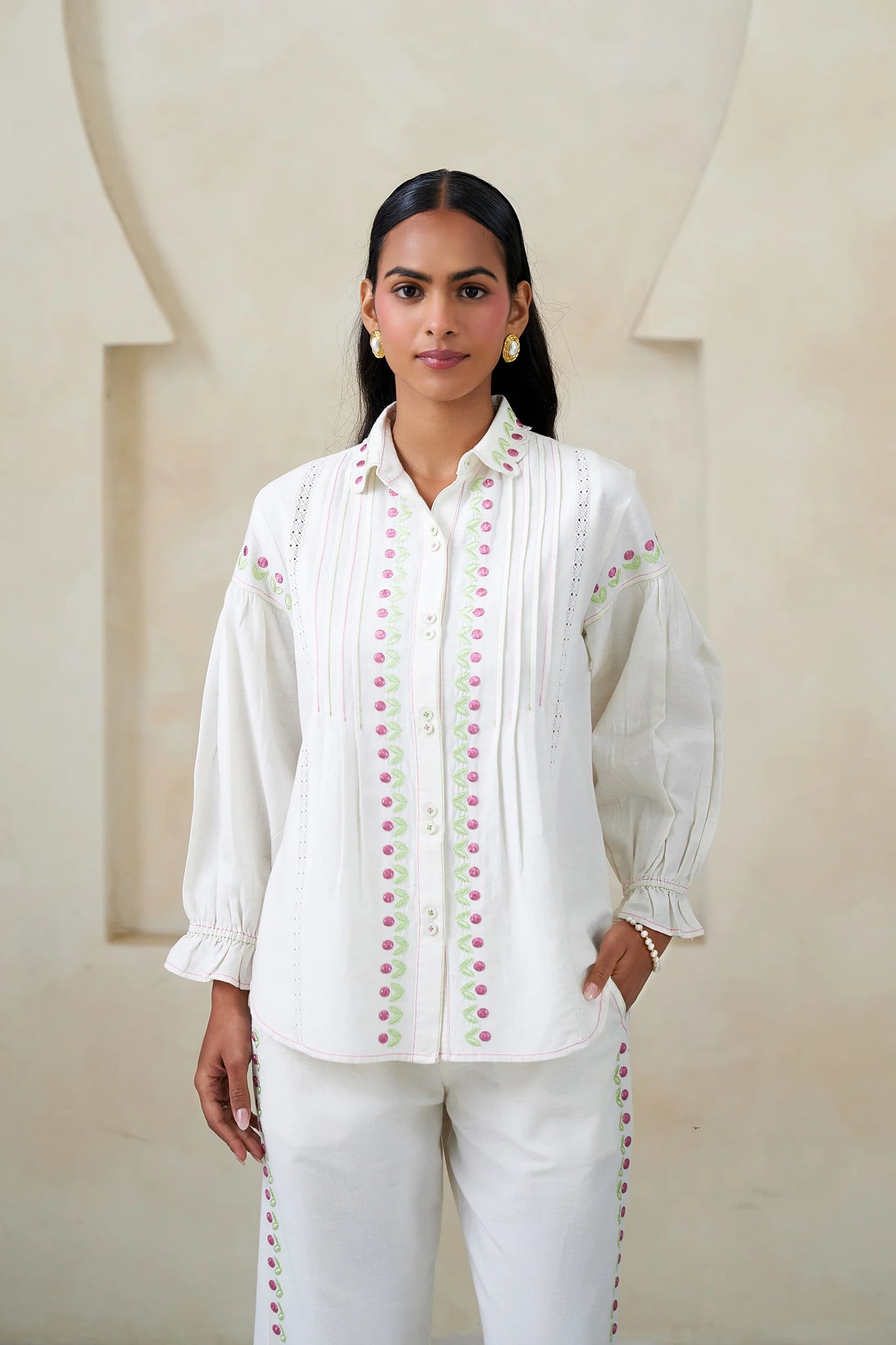 Amirah Shirt | Pintuck-style Stitch Linen Shirt | Stitch Stories