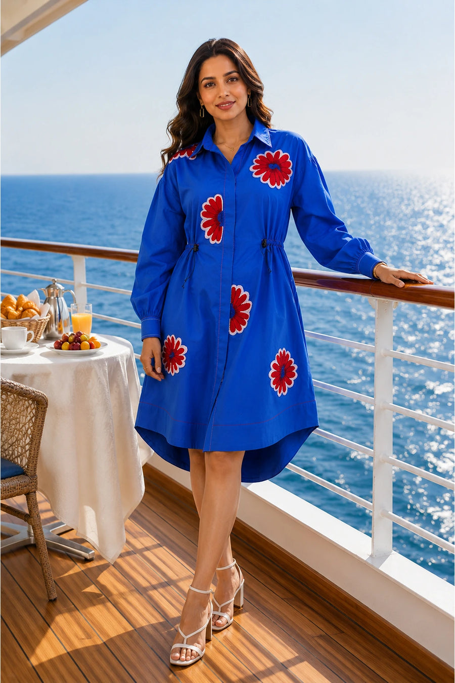 Brielle Dress with Floral Embroidery