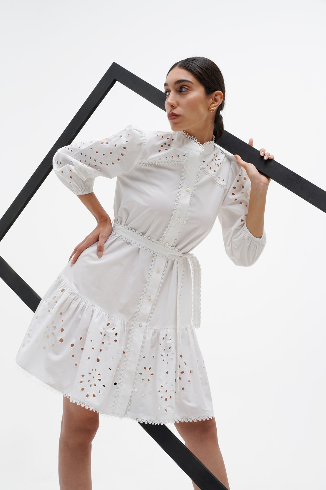 Dove Puffed Sleeve Dress
