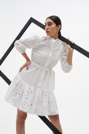 Dove Puffed Sleeve Dress