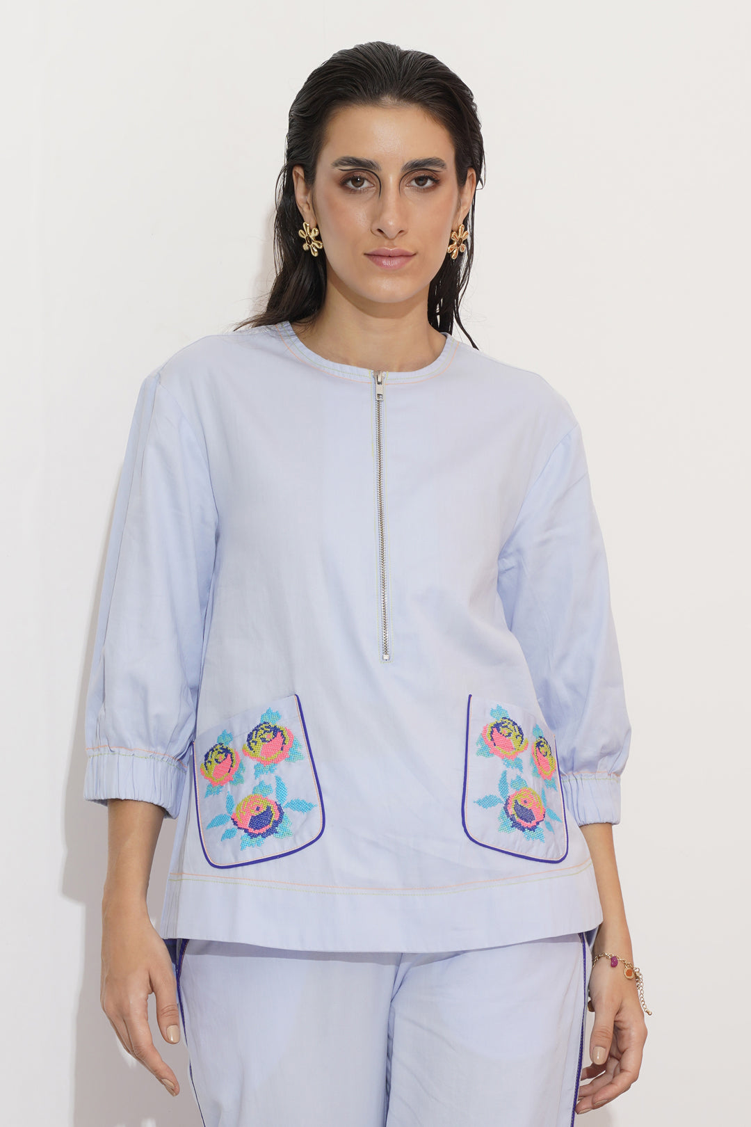 Tessa Embroidered Pockets top