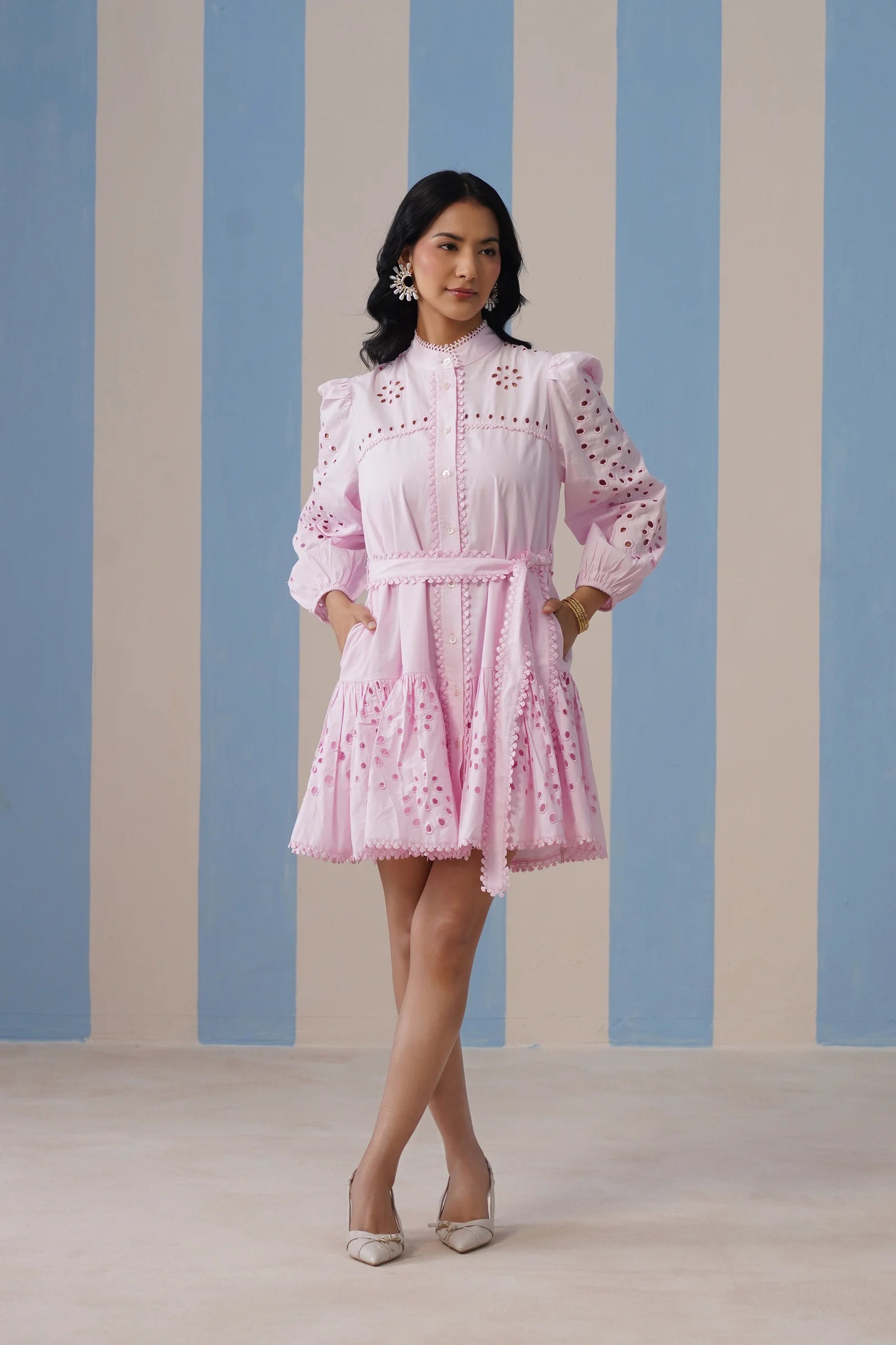 Dove Puffed Sleeve Dress