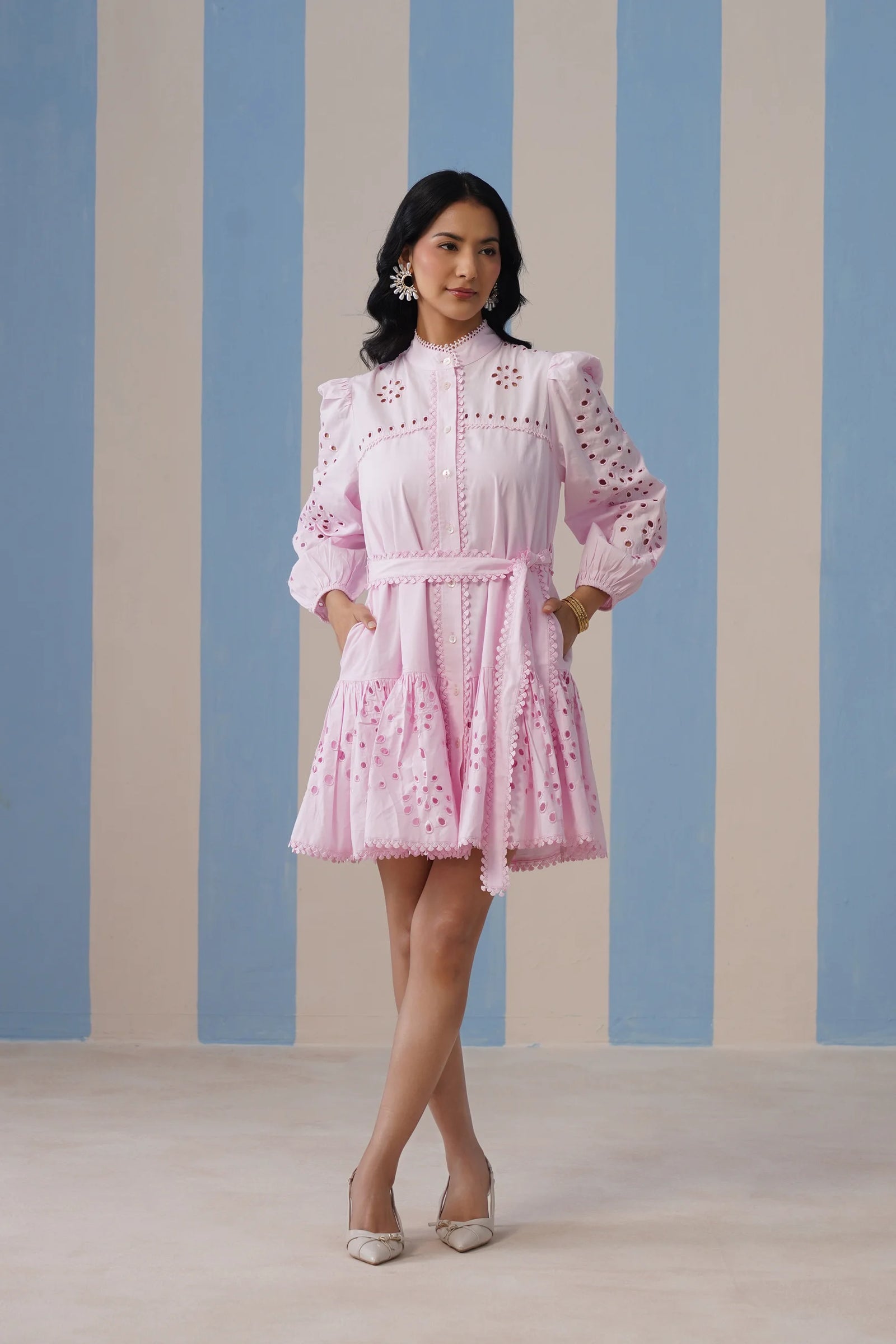 Dove Puffed Sleeve Dress
