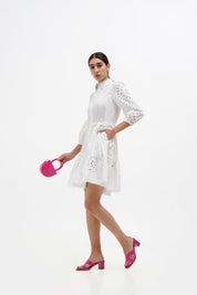 Dove Puffed Sleeve Dress