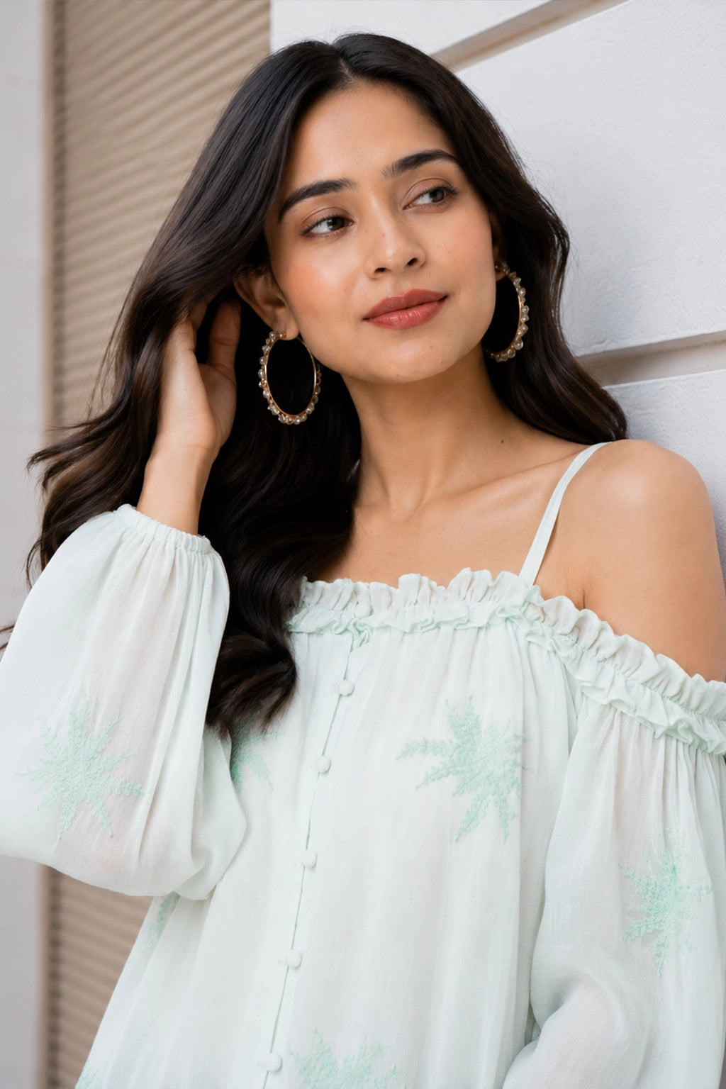 Sea Green Off Shoulder Top