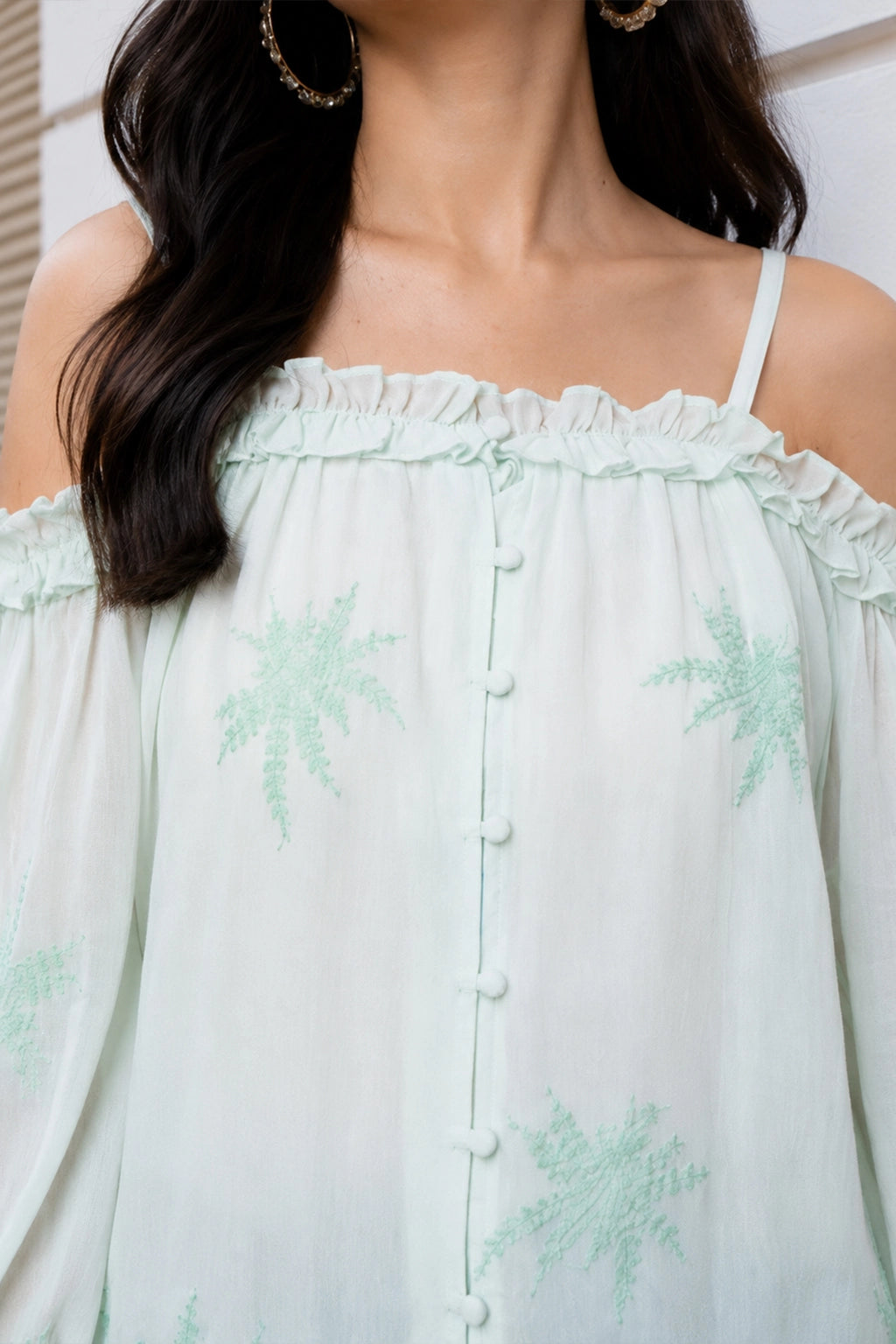 Sea Green Off Shoulder Top
