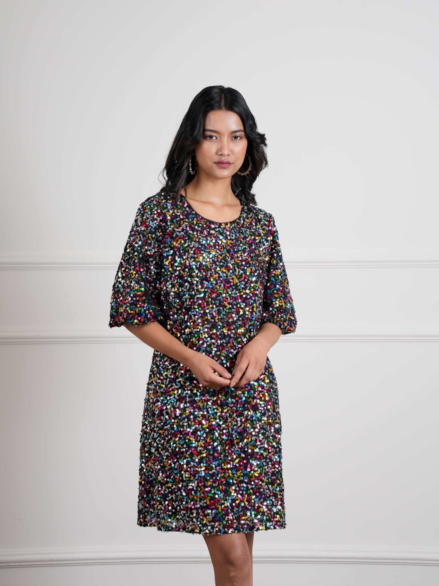 Disco Balloon Sleeve Dress