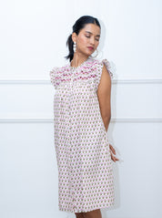 Triangle Yoke  Print Dress